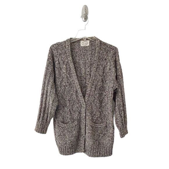 River Trader Vintage 90s Women’s Oversized Brown, Black & White Cardigan Sweater - Picture 1 of 9